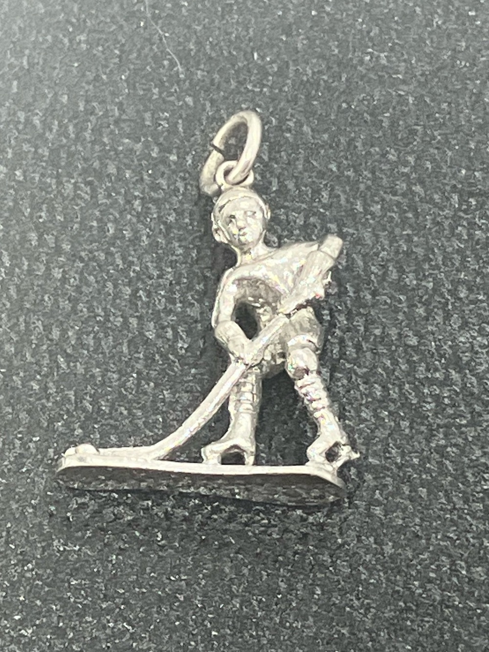 Vtg 925 Sterling Silver Hockey Player  # 7 Jersey Heavy Charm